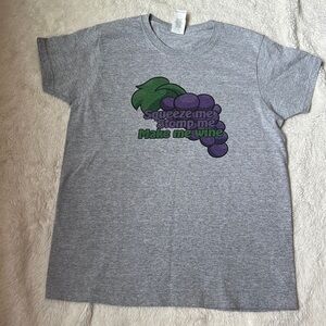 Squeeze me stomp me make me wine T-shirt small